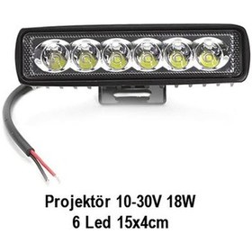 Resim Br3056351 Off-road Projektor 10-30v 18w 6led 15x4cm 