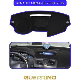 Resim Renault Megan 3 2008-2015 Torpido Koruma Halısı Mavi Kenar 
