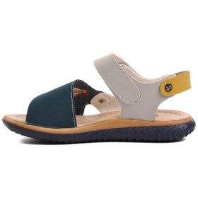 Resim Ayakmod Şng 1540-f Lacivert Nubuk-sarı-krem Erkek Çocuk Sandalet 001 