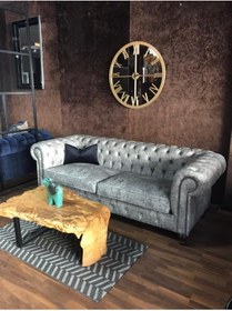 Resim 3A Mobilya Degrade Nubuk Chesterfield Kanepe 