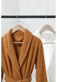 Resim %100 Pamuk Unisex Turuncu Bornoz - Şalyaka Otel Bornozu, Spa Için Ideal, Günlük Kullanıma Uygun Turuncu 