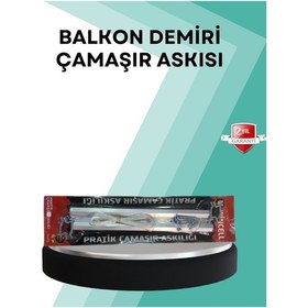 Resim Nrzsnt Kare Küpeşte Uyumlu Balkon Çamaşır Askısı 25x60 Cm Beyaz Pratik 