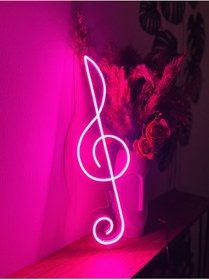 Resim Kutusu Sol Anahtarı Pembe Renkli Işıklı Tablo El Yapımı 