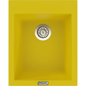 Resim POLEX Cristalüx Granit Evye P-05 Sarı Tezgah Altı Ve Tezgah Üstü Kare Mutfak Evyesi 41x51cm 