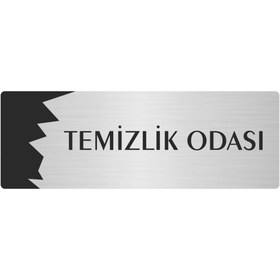 Resim Özarslan Dizayn Metal Departman Kapı İsimliği, Yönlendirme levhası Temizlik Odası 5X20 Cm Gümüş Renk 