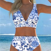 Resim Avrupa ve Amerikan Modası Kadın Bikini Şekillendirici Set, Yüksek Bel Stil Bikini Koleksiyonu 