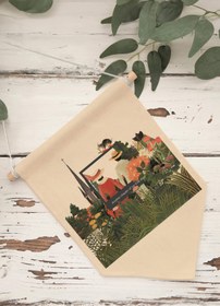 Resim Balkon Duvar Dekoru, Pinterest Oda Dekoru, Vintage Kanvas Flama Askılı Duvar Örtüsü Ve Süsü NO:426 - Renkli - 16 / 70 x 100 