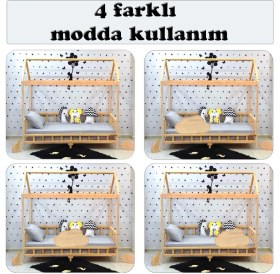 Resim MiniWood Montessori Yatak Bulut Karyola 90X190 Ahşap Yatak 