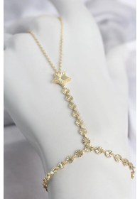 Resim Mey Najmaddin Gold Renk Pirinç Lazerli Yıldız Model Zirkon Taşlı Şahmeran Najmaddin Çok Renkli 