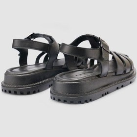 Resim %100 Hakiki Deri Siyah Kadın Sandalet Siyah 