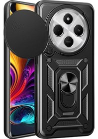 Resim Adige Xiaomi Redmi 14c Kılıf Yüzüklü Sürgülü Kamera Korumalı Pars 