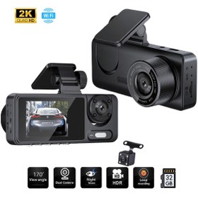 Resim hello code Wifi Araç Içi Kamera 3 Kamera 2k Çözünürlüklü 