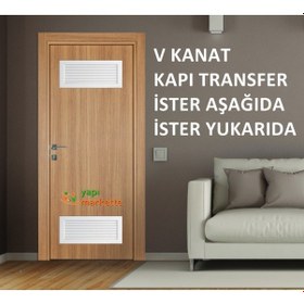 Resim Temmenfez Alüminyum Beyaz V Kanat Kapı Transfer Menfez, Panjur (324994514) 