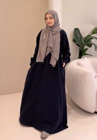Resim Liorena Yandan Bağlamalıi Müslin Elbise - Lacivert 