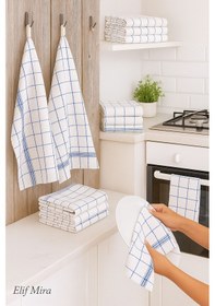 Resim 10 Lu Lüks Mutfak Kurulama Bezi Seti 45x65 Cm Table Linen Beyaz 