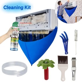 Resim 6 adet Klima Derin Temizlik Aracı Seti Toz Kapak + 2m Drenaj Tüpü + 4 Stil Aracı Fırçaları (Klima İç ve Dış Temizliği) Duvara Monte Klima Temizleme Araçları Duvar Sıçrama Koruyucu Toz Deliklerinden Korkulmak İçin 
