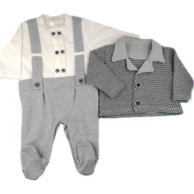 Resim Sevnur Baby Erkek Bebek Düğmeli Hırkalı Tulum 