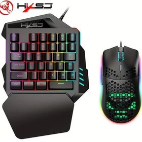 Resim Honeybeeshop Hxsj Tek Elle 35 Tuşlu Rgb Aydınlatmalı Oyun Klavye Ve Mouse Seti Siyah Diğer 
