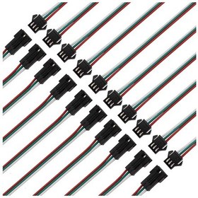 Resim 10 Adet Jst Sm 3 Pin Konektör Led Güç Erkek Dişi Sm Bağlantı Kablo Adaptör Ws2812b Ws2812 Ws2811 Led Işık Şeridi 