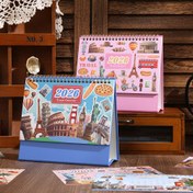 Resim 2026 Masası Takvimi Karikatürler ve Çıkartmalarla, Şehir Turizmi için Tasarlanmış. 12 Aylık Planlayıcı Ev, Okul ve Ofis Düzeni için İdeal, Hareketli Kişiler ve Profesyoneller için Mükemmel. 