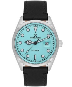 Resim Daniel Klein Dk.1.13836-4 Deri Kordonlu Suya Dayanıklı Takvim Göstergeli Fosforlu Kadran Siyah Erkek 