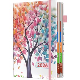 Resim 1 Adet Dzhzal Şık Çiçek Desenli - Aylık Görünüm, Günlük Organizatör, Bantlı Elastik Kapatma, Kalem Halkası, İç Cep - Profesyoneller ve Öğrenciler için Kompakt A5 Defter (14.48x21.08cm) - Kişisel & Ofis Kullanımı - Mükemmel Hediye Fikri, Çiçekli Masa Aksesuarı, Sanatsal Kapak Tasarımı, Fonksiyonel Tasarım 