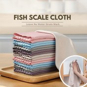 Resim Super Emici Mikrofiber Balık Pul Desenli Bezler, 5/10 adet - Çok Renkli, Tüy Bırakmayan, Çizgisiz Mutfak Havluları Bulaşıklar, Cam & Daha Fazlası İçin, Yumuşak & Aseptik, Bulaşık Kurutma Havluları | Balık Pul Deseni | Emici Kumaş, Mutfak Havluları 