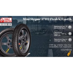 Resim Mini Stepne 5*112 (Yedek) Lastik Ücretsiz Kargo 2021 ÜRETİM 