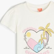 Resim Kız Bebek Tişört Kısa Kollu Kalp Baskılı Pamuklu 
