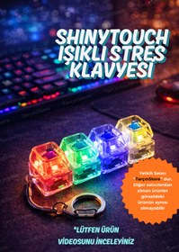 Resim ShinyTouch Işıklı Klavye-Click Sesli Stres Giderici Anahtarlık-KARIŞIK RENK 
