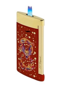 Resim S.t. Dupont Slim 7 Burgundy Dragon Gold Puro Çakmağı 27776 