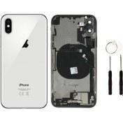 Resim instatech Iphone Xs Max Uyumlu Dolu Kasa + Montaj Seti Hediye - Silver 