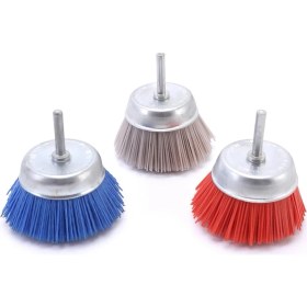 Resim Xiaobaoyu Fs-3 Adet 3 Inç Naylon Filament Aşındırıcı Tel Bardak Fırça Seti, 1/4 Inç Şaftlı, Ince Orta Kaba Kum Temizleme Pasını Dahil Edin (Yurt Dışından) 