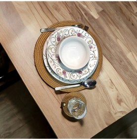 Resim Elisihediyem Amerikan Servis Supla+bardak Altlığı+ekmek Sepeti Bakır 