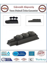 Resim Kauçuk Monofaze 1x16 Amper - 220 Volt Topraklı Üçlü Grup Dişi Fiş 