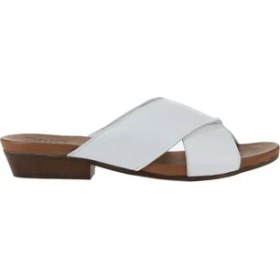 Resim Bueno Shoes Beyaz Deri Kadın Az Topuklu Terlik 01WN0402 01WN0402 