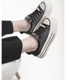 Resim Monica Kriste Bell İthal Özel Seri İnci Detaylı Kadın Spor Ayakkabı Siyah Siyah 