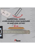 Resim Hassas Ayarlanabilir Çizme, İşaretleme Ve Sabitleme Cetveli 30 Cm 