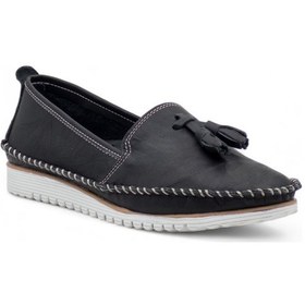 Resim Pandora Moda Y24.80.758 Kadın Hakiki Deri Günlük Ayakkabı - Siyah Siyah 