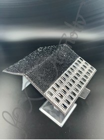 Resim Fox Swarovski Siyah Taşlı Siyah Baget Detaylı Ruhsat Kabı 