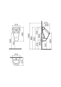 Resim 6202l003-0198 VitrA Arkitekt Pisuvar Üstten Girişli 