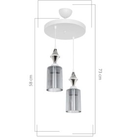Resim Füme Karo Çiftli Set, Çok Amaçlı Dekor, Şık ve Dayanıklı Tasarım 