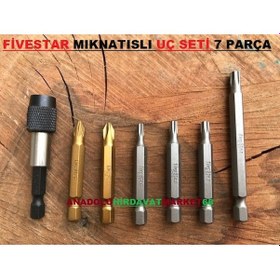 Resim Fivestar Yıldız Uç Seti Tork Uç Seti Mıknatıslı Yıldız Bits Uç 7p 