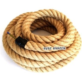 Resim 2 Cm Jut Hasır Kablolu Halat - 30 Metre 