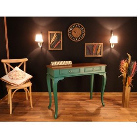Resim Wooding 120 Cm Çekmeceli Masif Yeşil Ceviz Dresuar (548589918) Yeşil 