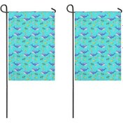 Resim Balina 2'li Çift Taraflı 12x18inch Bahçe Bayrağı, Dış Mekan-a16 12+ 