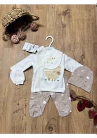 Resim Little Life Kuzu Desen 5li Hastane Çıkışı Zıbın Takımı Bej 
