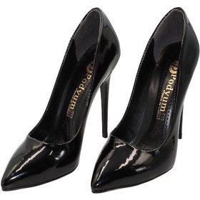 Resim Celira Siyah Rugan Topuklu 10 Cm Kadın Stiletto Ayakkabı Siyah 