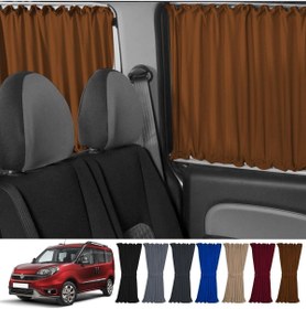 Resim Oto Pandami Fiat Doblo Iı Kısa Şase 2010-2023 Uyumlu Taba Raylı Oto Perde Takımı 