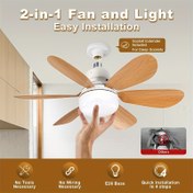 Resim 1 Adet OSORD 2’si-1 Arada Tavan Vantilatörü ve Lamba, Uzaktan Kumandalı, Ayarlanabilir Aydınlatma & 3 Hızlı Fan, 3000K-6500K Dimmable Akıllı LED, E26/E27 Soketli Kurulum, Küçük Odalar İçin Hafıza Fonksiyonlu, Modern Tasarım 